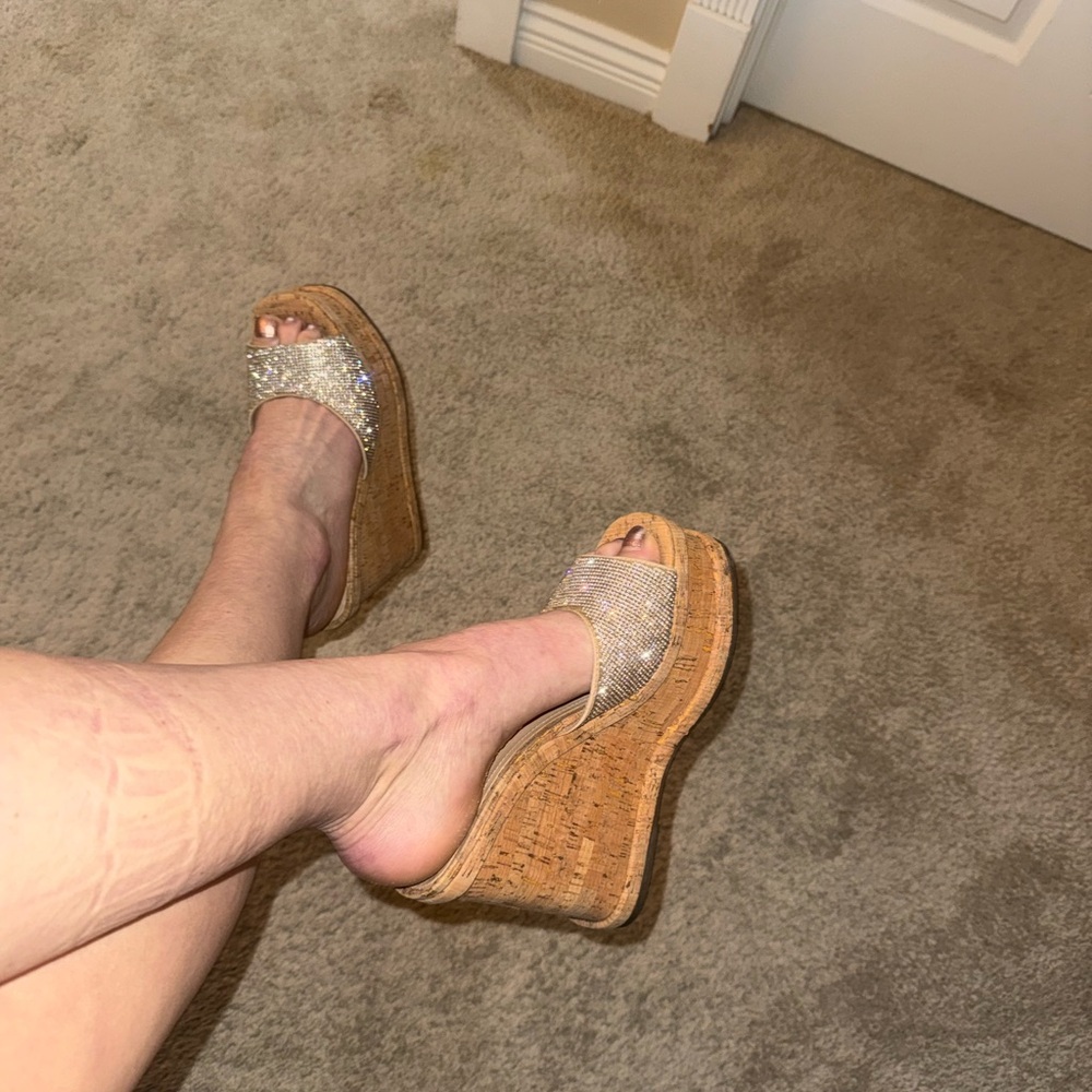 Schutz Dalle crystal-embellished high-heel wedges - Picture 9 of 11